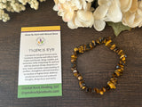Natural Stone Chip Bracelet 7.5 inch stretch-Tigers Eye