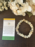 Natural Stone Gem Bracelet 7.5 inch Stretch - White Moonstone Chunk