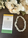 Natural Stone Chip Bracelet 7.5 inch Stretch - White Moonstone