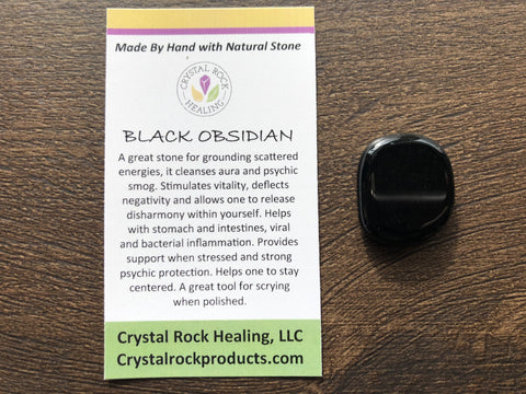 Black Obsidian Oval Pocket Stone Medium