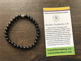 Natural Stone Gem Bracelet 7.5 inch 6mm Stretch - Black Tourmaline