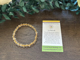Natural Stone Gem Bracelet 7.5 inch 6mm Stretch-Citrine
