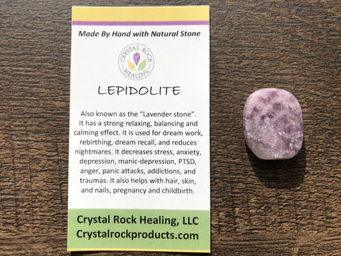 Lepidolite Oval Pocket Stone Medium