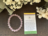 Natural Stone Gem Bracelet 7.5 inch Stretch-Rose Quartz w/o Metal