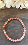 Natural Stone Gem Bracelet 7.5 inch Stretch 6mm Round-Sunstone