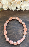 Natural Stone Gem Bracelet 7.5 inch Stretch Small Nugget- Sunstone