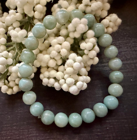 Natural Stone Gem Bracelet 7.5 inch 8mm Stretch-Amazonite
