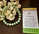 Natural Stone Gem Bracelet 7.5 inch 8mm Stretch-Amazonite