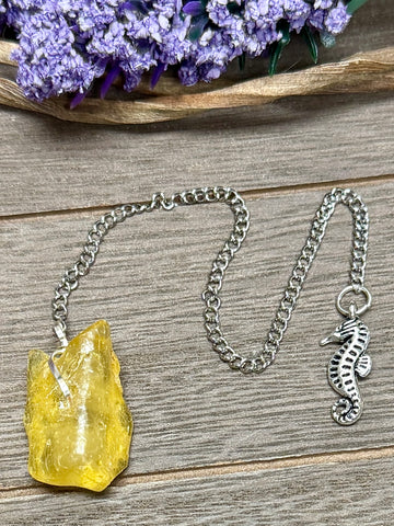 Amber Pendulum W/ Sea Horse