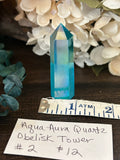 Aqua Aura Quartz Obelisk/ Tower  #2