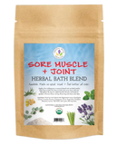 Bath Blend Organic- Sore Muscle and Joint with Muslin Bag and Stone