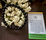 Natural Stone Gem Bracelet 7.5 inch 8mm stretch-Black Obsidian