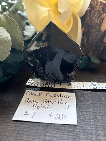 Black Obsidian Raw Standing Point #7