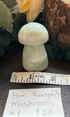 Blue Aragonite Mushroom #1