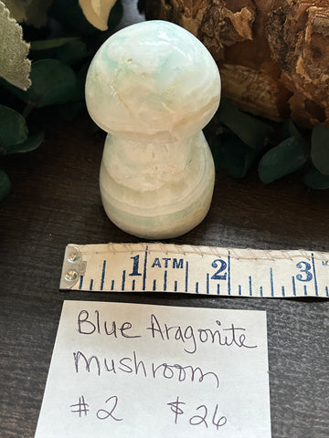 Blue Aragonite Mushroom #2