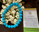 Natural Stone Gem Bracelet 7.5 inch 8mm Stretch-Blue Lava