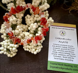 Natural Stone Chip Bracelet 7.5 inch stretch-Carnelian