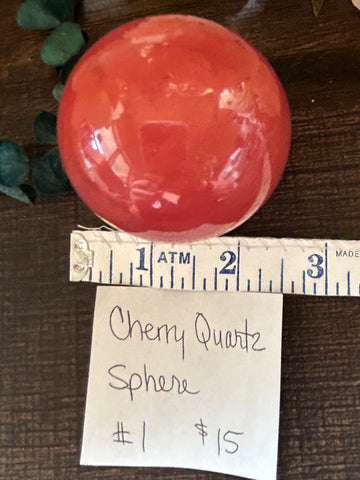 Cherry Quartz Obelisk Sphere #1