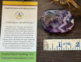 Chevron Amethyst Large Oval Pocket Stone