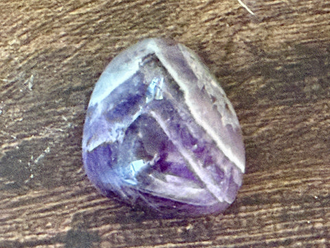 Chevron Amethyst Tumbled Pocket Stone