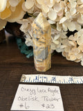 Crazy Lace Agate Obelisk Tower #6