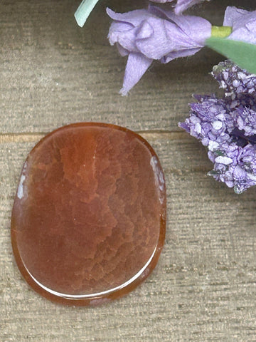 Agate Fire Oval Pocket Stone Medium