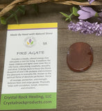 Agate Fire Oval Pocket Stone Medium