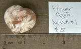 Flower Agate Heart #1