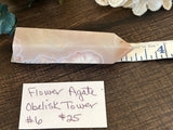 Flower Agate Obelisk Tower #6