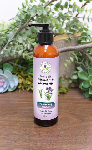 Goat's Milk Shower & Shave Gel - Rosemary/ Lavender 8oz