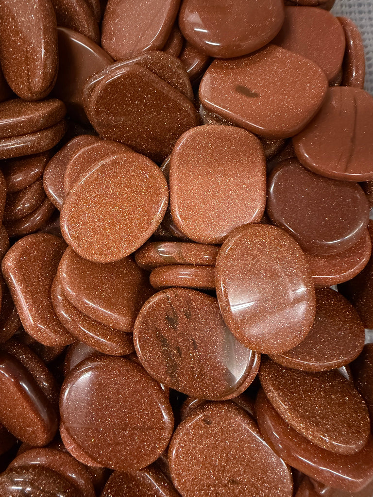 Goldstone Oval Pocket Stone Large