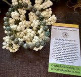 Natural Stone Gem Bracelet 7.5 inch 8mm Stretch -Green Apatite