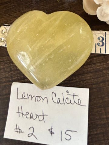 Lemon Calcite Heart #2