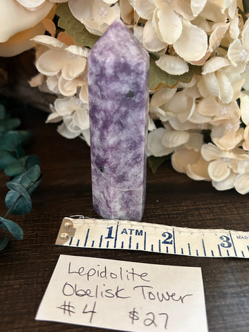 Lepidolite Obelisk Tower #4