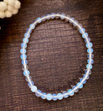 Natural Stone Gem Bracelet 7.5 inch 4mm Stretch -Opalite