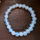 Natural Stone Gem Bracelet 7.5 inch 8mm Stretch -Opalite