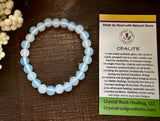Natural Stone Gem Bracelet 7.5 inch 8mm Stretch -Opalite