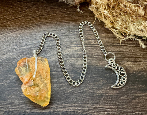 Amber Pendulum W/ Moon