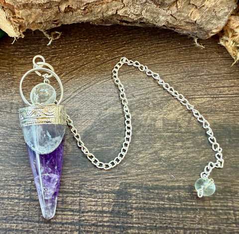Amethyst Pendulum W/ Quartz Sphere