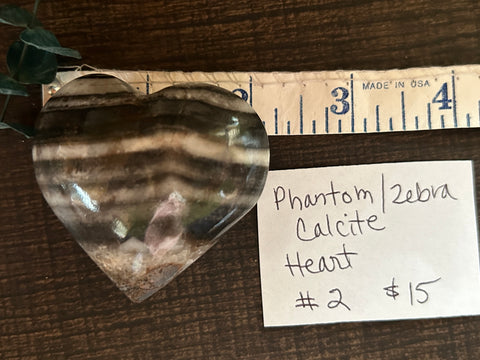 Phantom/Zebra Calcite Heart #2