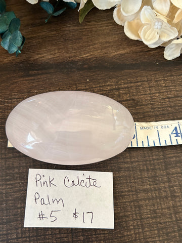 Pink Calcite Palm #5