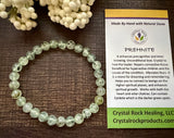Natural Stone Gem Bracelet 7.5 inch 6mm Stretch -Prehnite