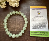 Natural Stone Gem Bracelet 7.5 inch 8mm Stretch -Prehnite