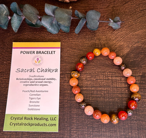 Power Bracelet-Sacral Chakra with Tigers Eye