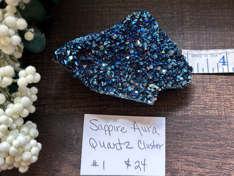 Sapphire Aura Quartz Cluster #1