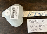 Selenite Heart Shaped bowl 6cm/2.5in