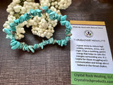 Natural Stone Chip Bracelet 7.5 inch Stretch-Turquoise Howlite