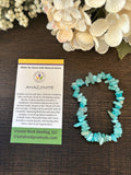 Natural Stone Chip Bracelet 7 inch Stretch-Amazonite