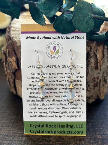 Rose Cut Clear Quartz with Aurora Opal & Angel Aura Quartz Earrings - Gem &  Tonik