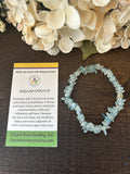 Natural Stone Chip Bracelet 7 inch Stretch-Aquamarine